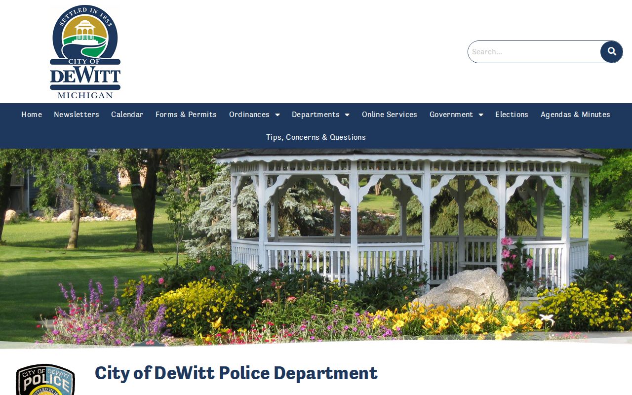 DeWitt police department contact page for warrant record questions