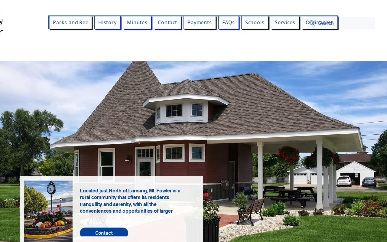 Fowler village hall and depot page for local record requests