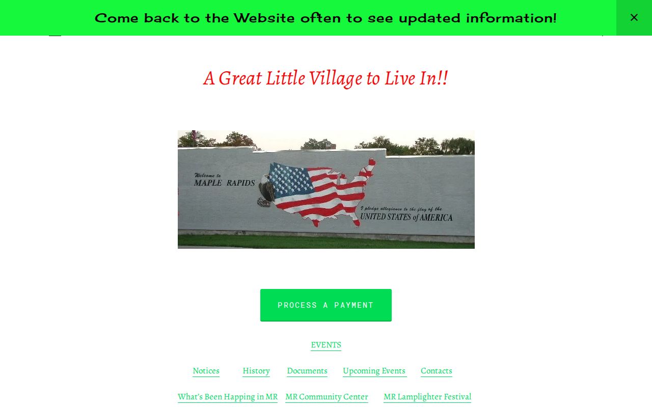 Maple Rapids village page for warrant record and police coverage questions